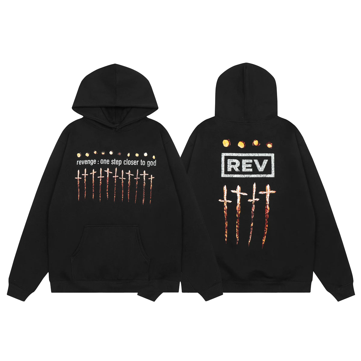 Revenge One Step Closer To God Cross Nail Graphic Hoodie