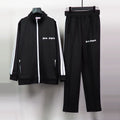Palm Angels Classic Black Stripe Tracksuit 2 Piece Set Zip Jacket + Sweatpants Unisex Streetwear