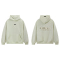 Fog Essentials Light Sage Green Fleece‑Lined Oversized Pullover Hoodie Chest Logo Print