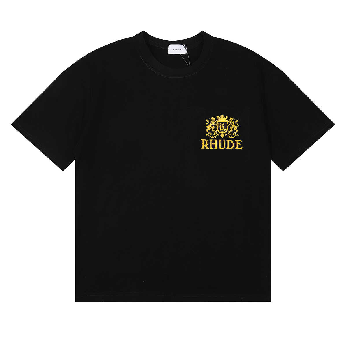 Rhude Premium Cigars Lion Crest Front and Back Graphic Short Sleeve T-Shirt