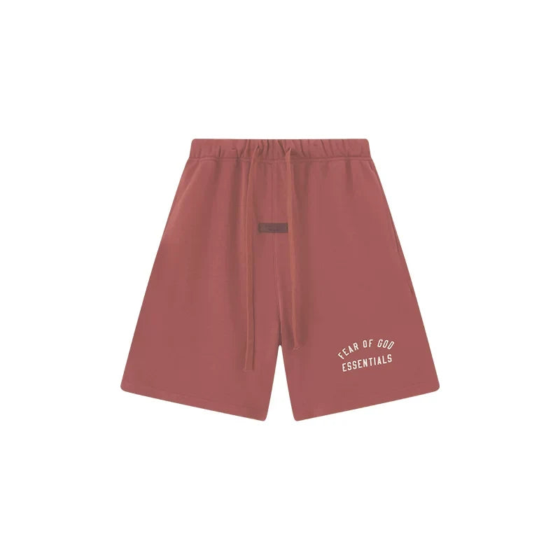 Fog Essentials Vintage Red Relaxed Sweat Shorts – Bold Casual Street Style