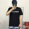 Palm Angels Black Grey Drip Paris Logo Tee