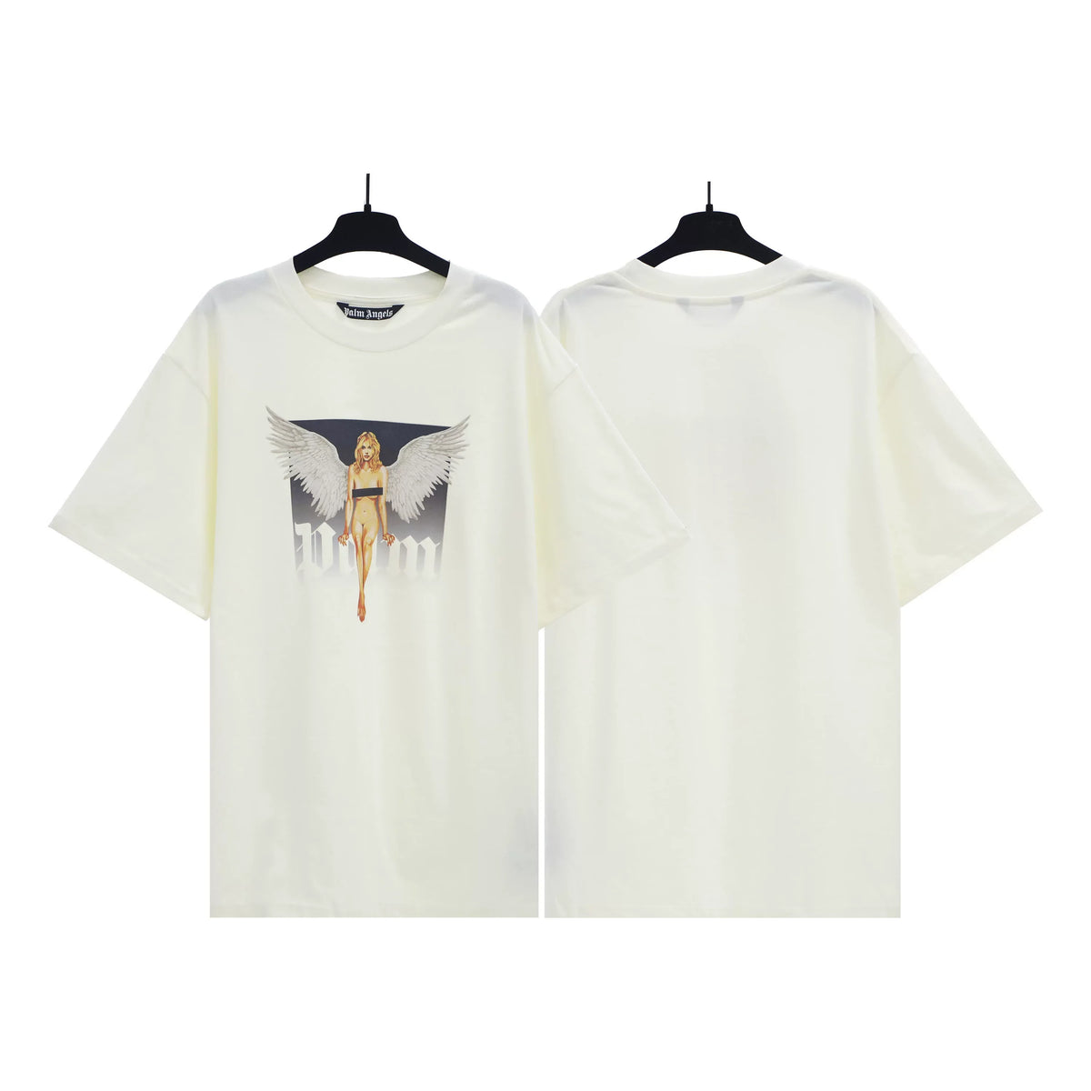 Palm Angels Cream Angel Graphic Tee