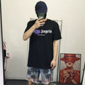 Palm Angels Black Purple Drip Logo Tee