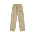 Fog Essentials Warm‑Tone Tan Loose Straight‑Leg Embroidered Street‑wear Sweatpants