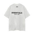 Fog Essentials Light Grey Chest Logo Print Oversized Short‑Sleeve Tee Daily Street‑Style Top