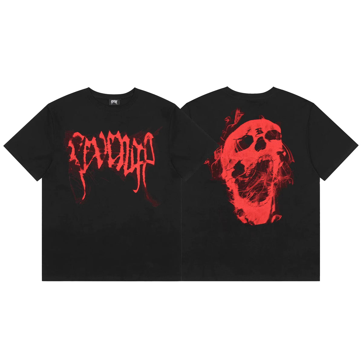 Revenge Red Smoke‑Effect Skull Graphic T‑Shirt