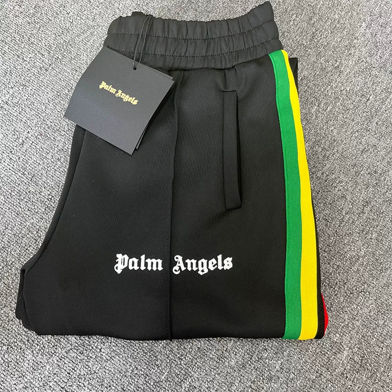 Palm Angels Black Color Block Stripe Track Pants Unisex