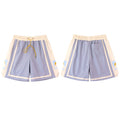Rhude Light Blue‑Off‑White Color‑Block Mountain Logo Drawstring Streetwear Shorts