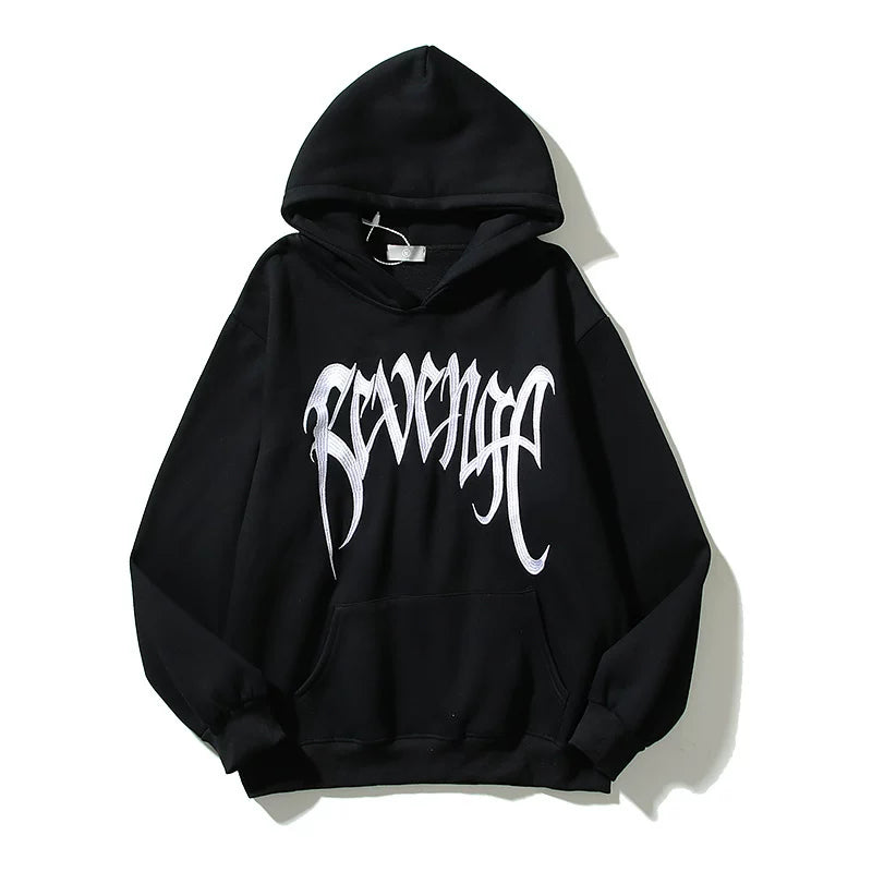 Revenge Gothic Embroidered Logo Pullover Hoodie