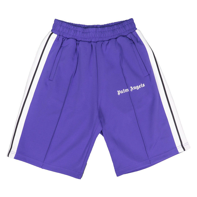 Palm Angels Purple Side Stripe Shorts Unisex Trendy Streetwear Sports Shorts