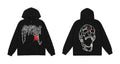Revenge Spider Polygon Skull Graphic Hoodie
