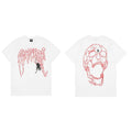 Revenge Red‑Line Spider Polygon Skull Graphic T‑Shirt