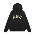 Fog Essentials Black Beige Arch ABC Graphic Loose Street‑Style Pullover Hoodie
