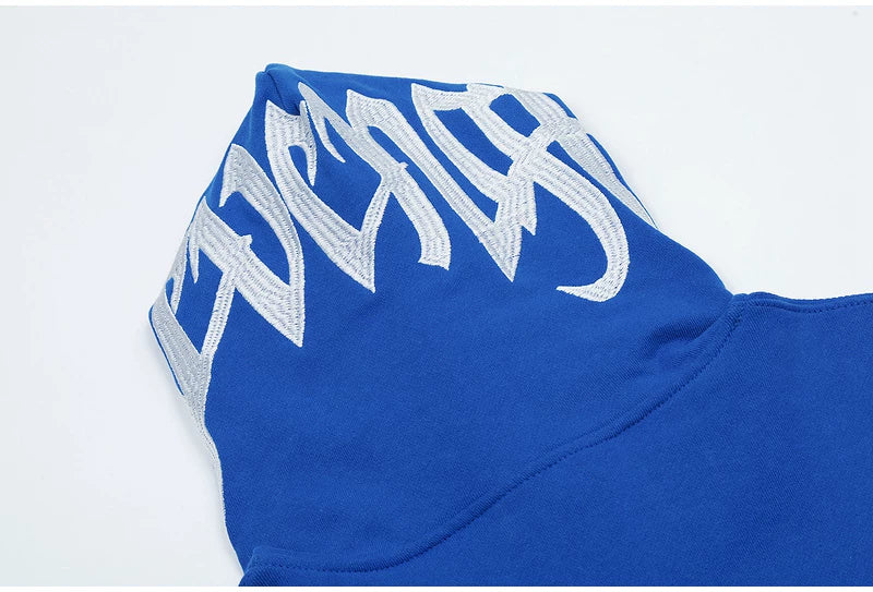 Revenge Small Chest Logo Hood‑Print Zip Up Hoodie