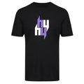 Yelir Purple White Stacked NY Letter Black Streetwear T-Shirt