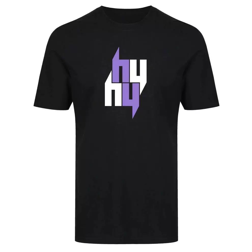 Yelir Purple White Stacked NY Letter Black Streetwear T-Shirt