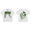 Revenge Green 3D Chrome Shattered Skull Graphic T‑Shirt