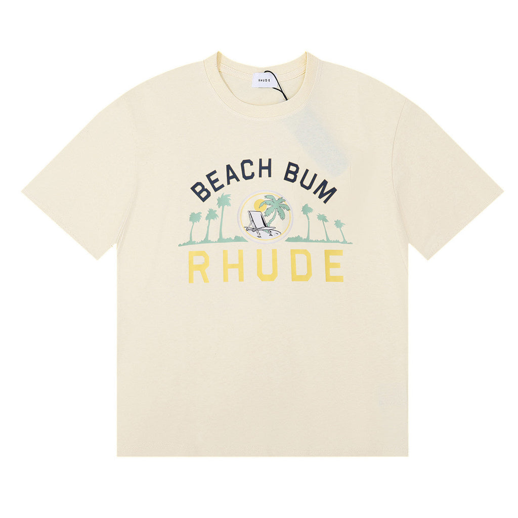 Rhude Beach Bum Palm Tree Beach Graphic Short Sleeve T-Shirt