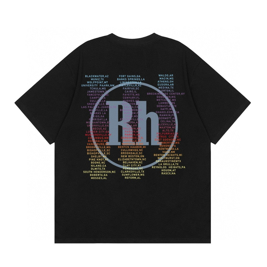 Rhude Racing Car Checkered Flag Graphic Short Sleeve T-Shirt