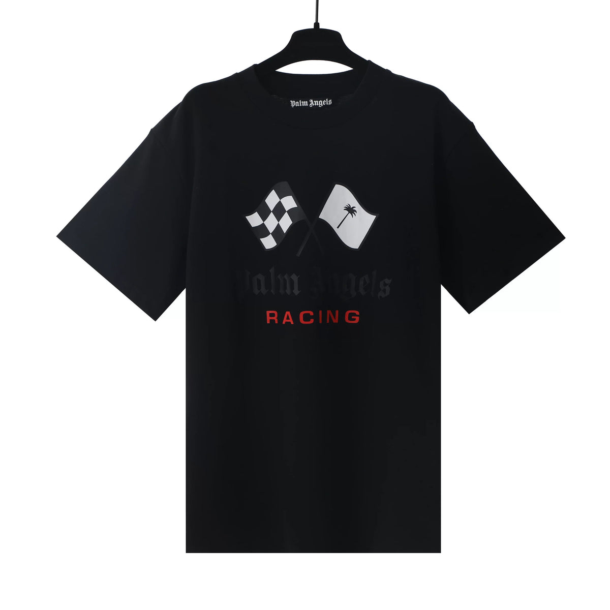 Palm Angels Black Racing Flag Tee
