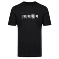 Yelir Repeating Letter Print Black Crew Neck Short Sleeve T-Shirt