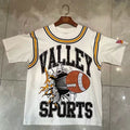 Valleydream White Striped Collar Valley Football Sports Vintage T-Shirt