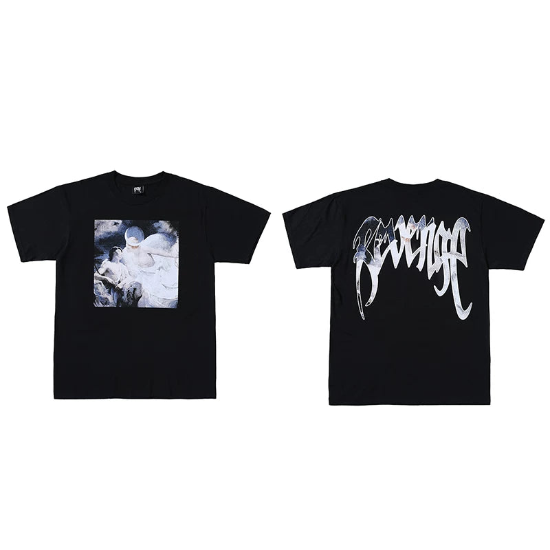 Revenge Angel Oil‑Painting Graphic T‑Shirt