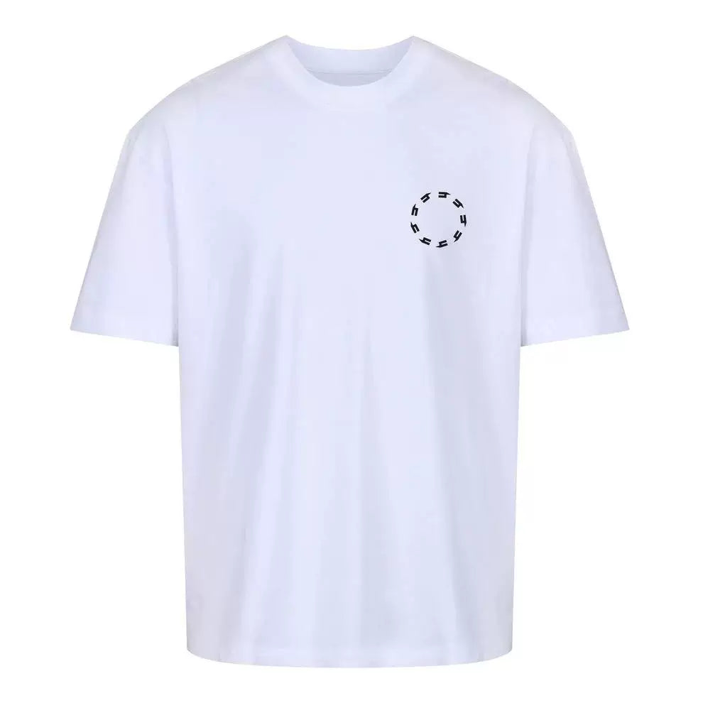 Yelir Minimal Circle Graphic White Short Sleeve T-Shirt