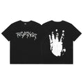 Revenge White Thorn Gothic Logo & Handprint Graphic T‑Shirt