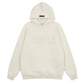 Fog Essentials Cream‑White Oversized Hoodie T‑Tone Chest Logo