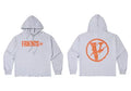 VLONE FRIENDS‑ Orange Circle Lightning Big V Hoodie Heather Grey