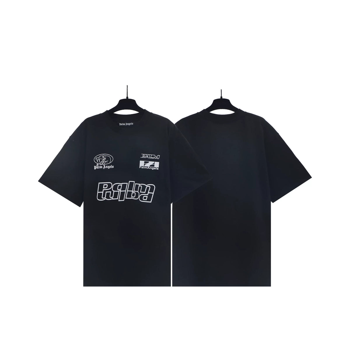 Palm Angels Black Multi Graphic Tee