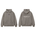 Fog Essentials Dark Taupe Fleece‑Lined Oversized Pullover Hoodie Chest Logo Print