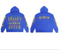 Valleydream Blue Valley State Tribal Print Hooded Sweatshirt