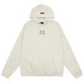 Fog Essentials Off‑White Minimal FG Embroidered Oversized Pullover Hoodie