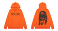 Revenge Distressed Font Dreadlock Skull Chain Hoodie