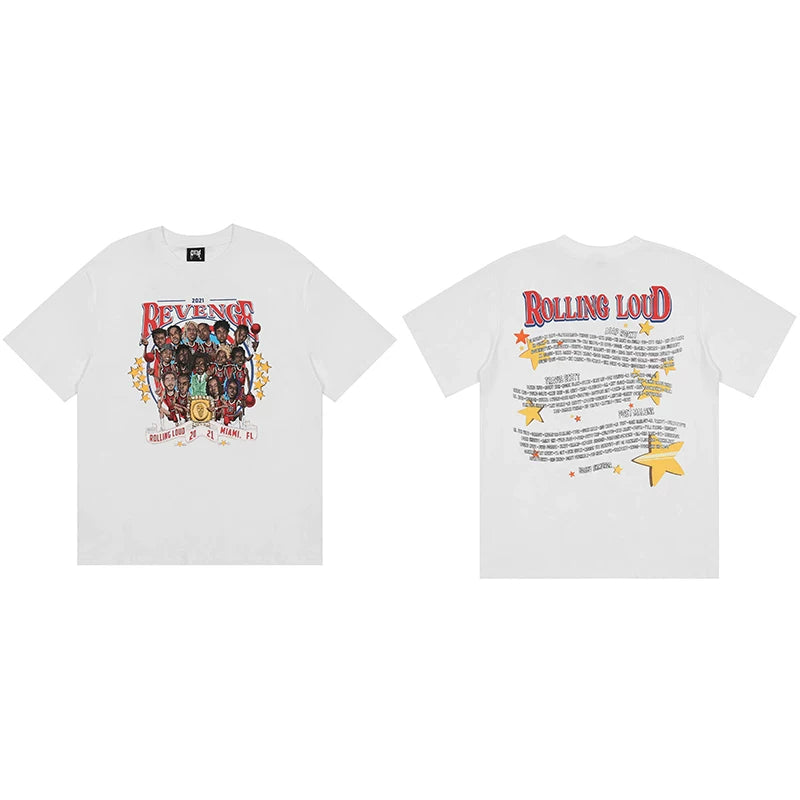 Revenge x Rolling Loud Miami Festival Lineup Graphic T‑Shirt