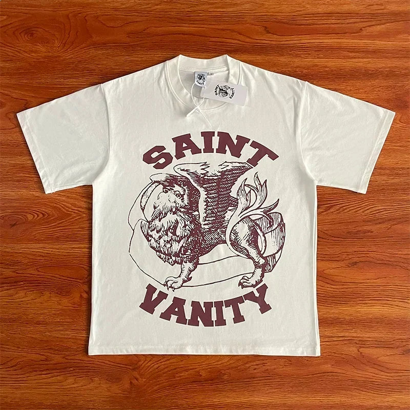 SAINT VANITY Casual Letter Graphic T-Shirt