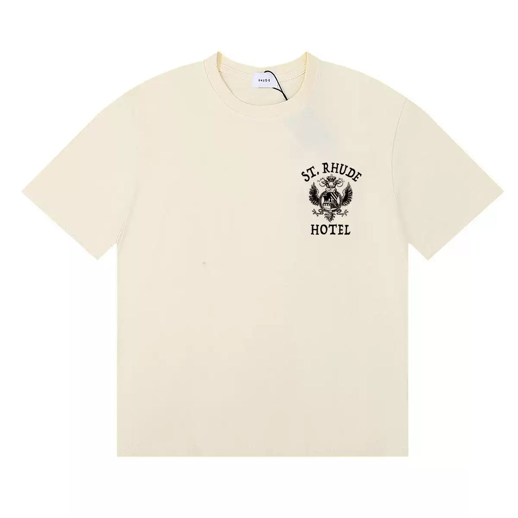 Rhude St. Rhude Hotel Chest Crest Graphic Short Sleeve T-Shirt