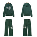 Palm Angels AMIRI Dark Green Logo Hoodie Tracksuit 2Pcs