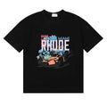 Rhude Grand Prix Miami Racing Car Graphic Black Short Sleeve T‑Shirt