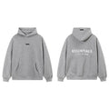 Fog Essentials Heather Grey Fleece‑Lined Oversized Pullover Hoodie White Chest Logo