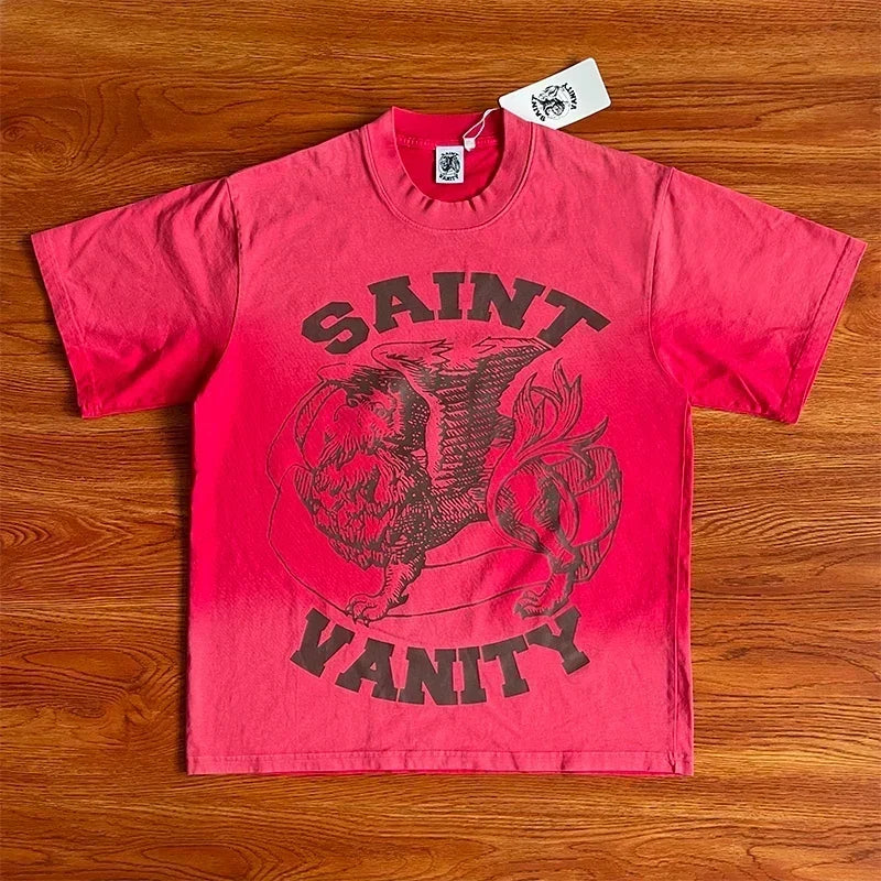 SAINT VANITY Signature Letter Print T-Shirt