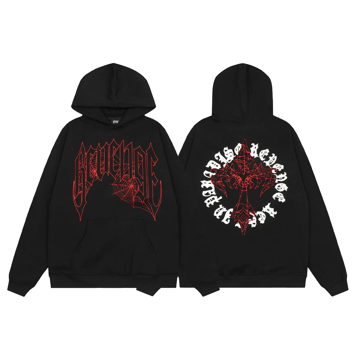 Revenge Spider Web Cross Graphic Hoodie