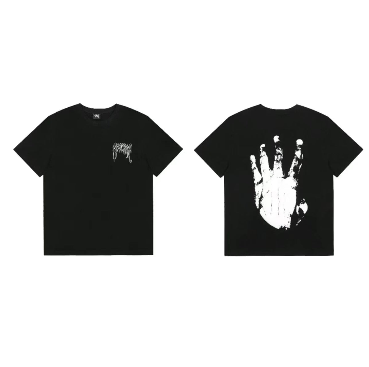 Revenge Distressed Handprint Graphic T‑Shirt