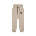 Fog Essentials Beige Tapered Jogger Sweatpants Drawstring Waist Small Side Logo Street Trousers