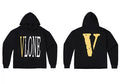 VLONE Gold Big V Logo Hoodie Black