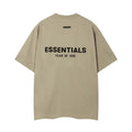 Fog Essentials Khaki Oversized Logo Print Short‑Sleeve Tee Minimalist Street‑Wear Top