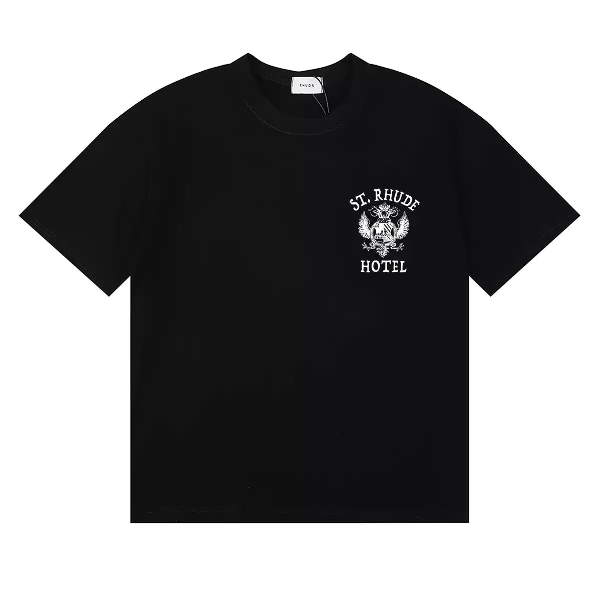 Rhude St. Rhude Hotel Chest Crest Graphic Short Sleeve T-Shirt